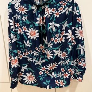 Navy Floral Women's Blouse